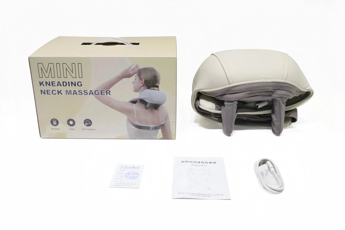 Wireless 6D Deep Tissue Neck & Shoulder Kneading Massager with Heat