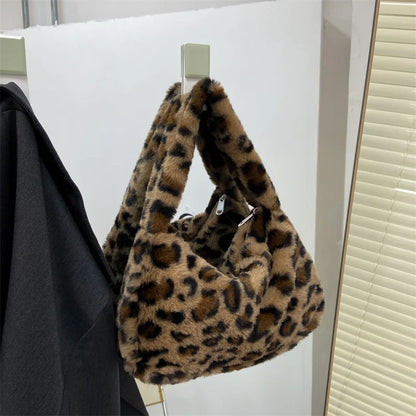 Luxury Leopard Print Plush Bag