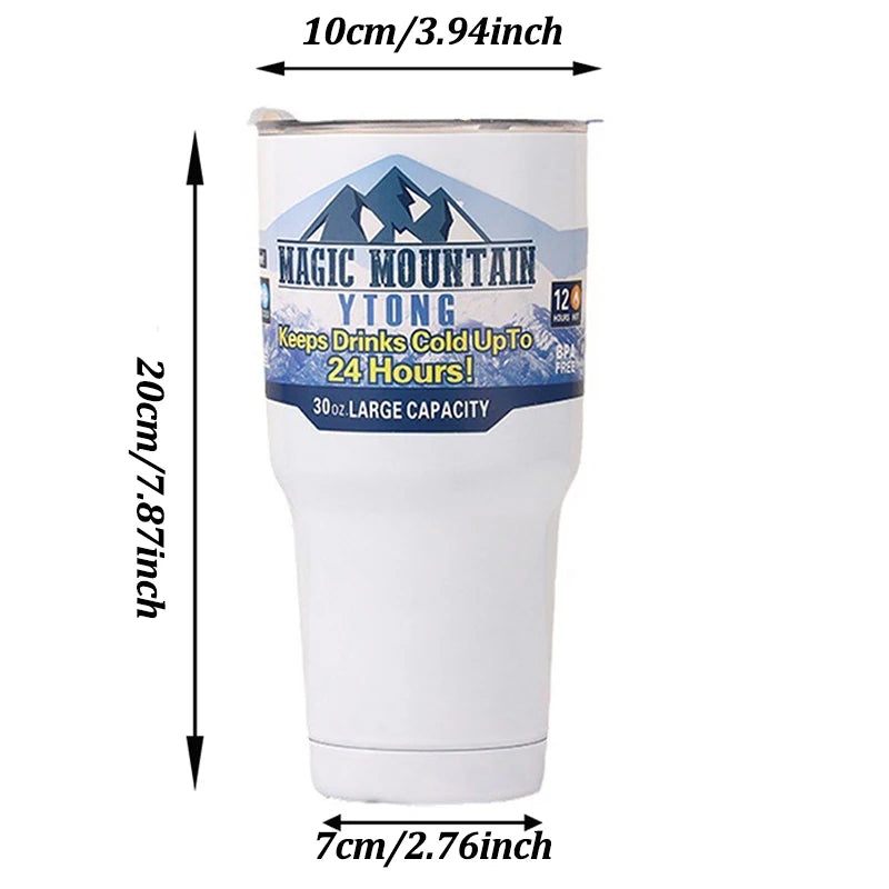 900ml Vacuum Insulated Stainless Steel Tumbler with Straw for Travel