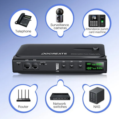 36W Mini DC UPS Backup Power Supply for Router & CCTV - Uninterruptible