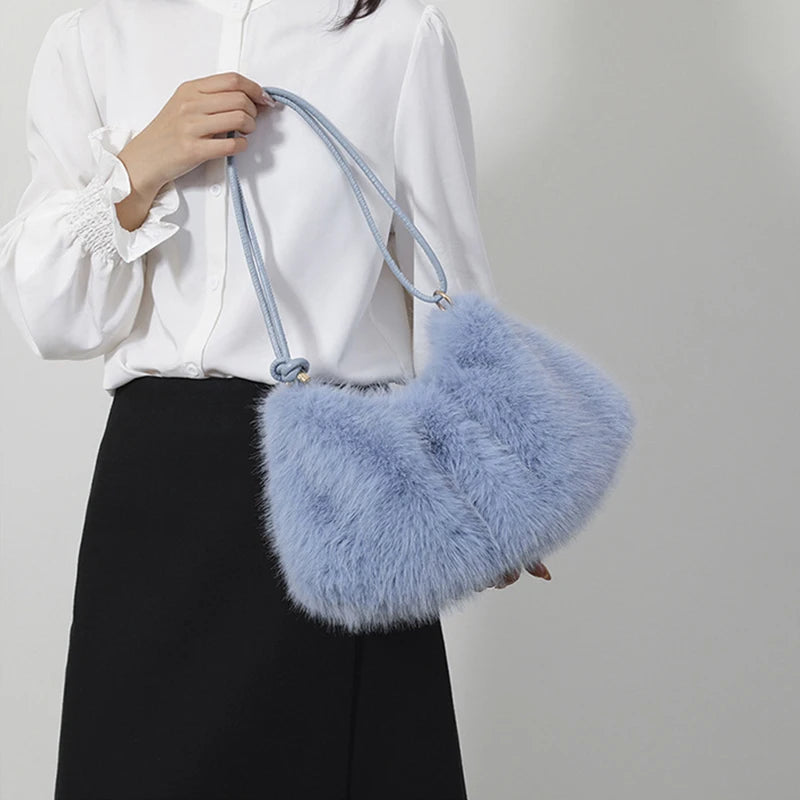 Luxury Plush Winter Bucket Bag
