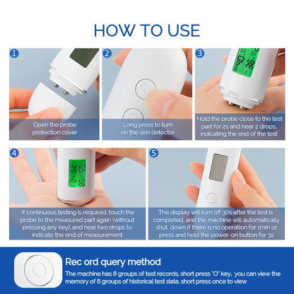 Smart Skin Moisture & Oil Analyzer - Face Hydration Tester