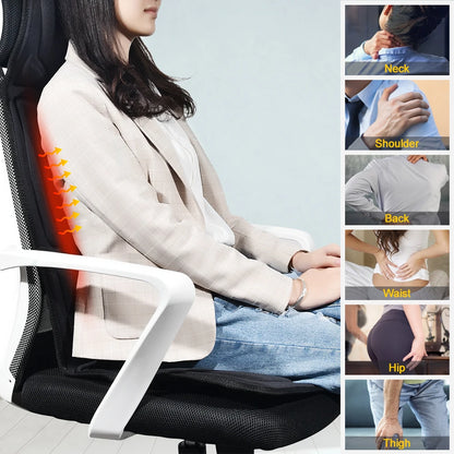Electric Full-Body Vibrating Massage Chair Cushion with Soothing Heat Therapy