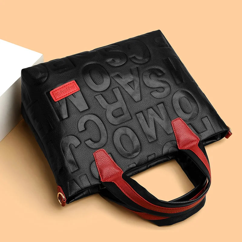 Luxury Contrast Leather Tote