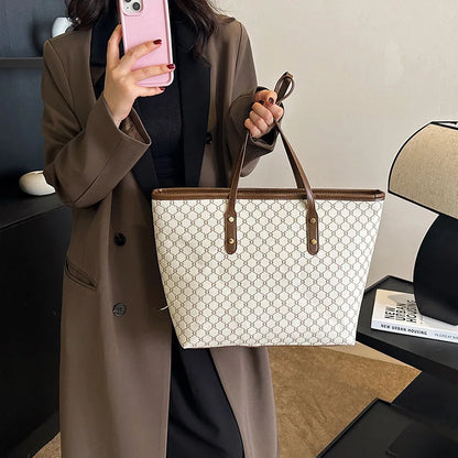 Textured Plaid Tote