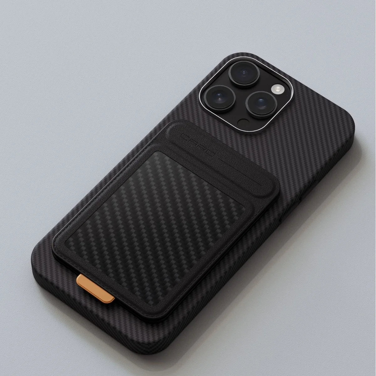 Magnetic Carbon Fiber Leather Phone Grip for iPhone 16 & 15 Series - 6