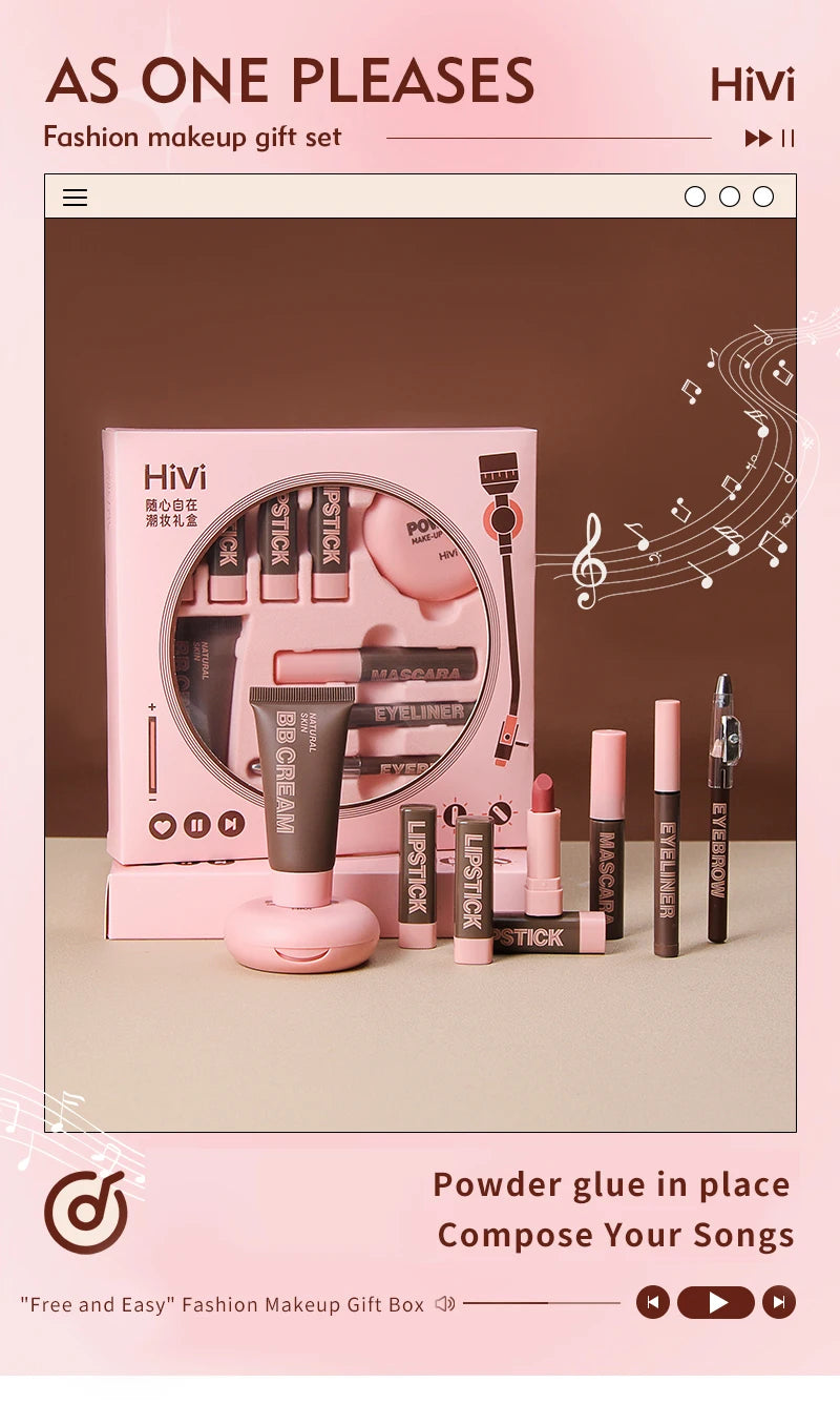 Professional All-in-One Makeup Gift Set - Lipsticks, BB Cream & Essentials - 7