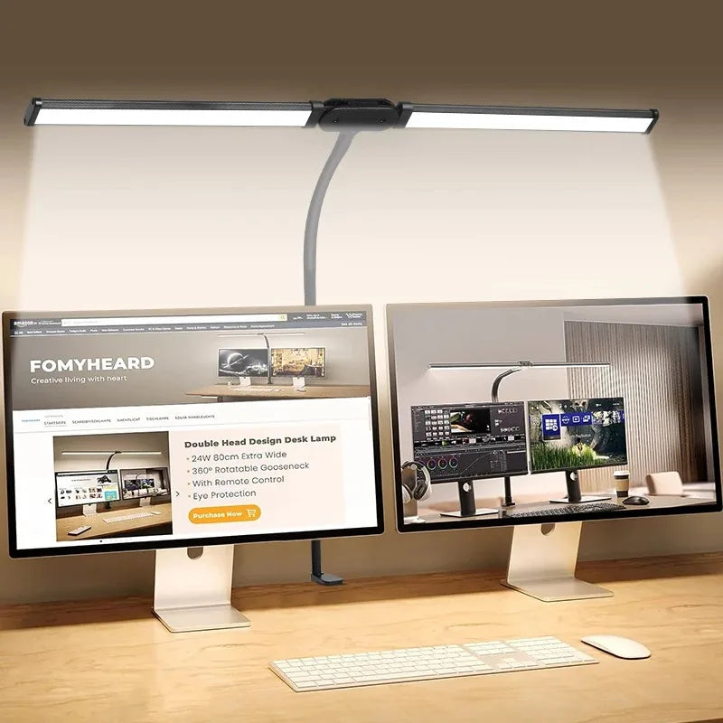 Double Head LED Architect Desk Lamp - Dimmable Office Light with Remote - 7