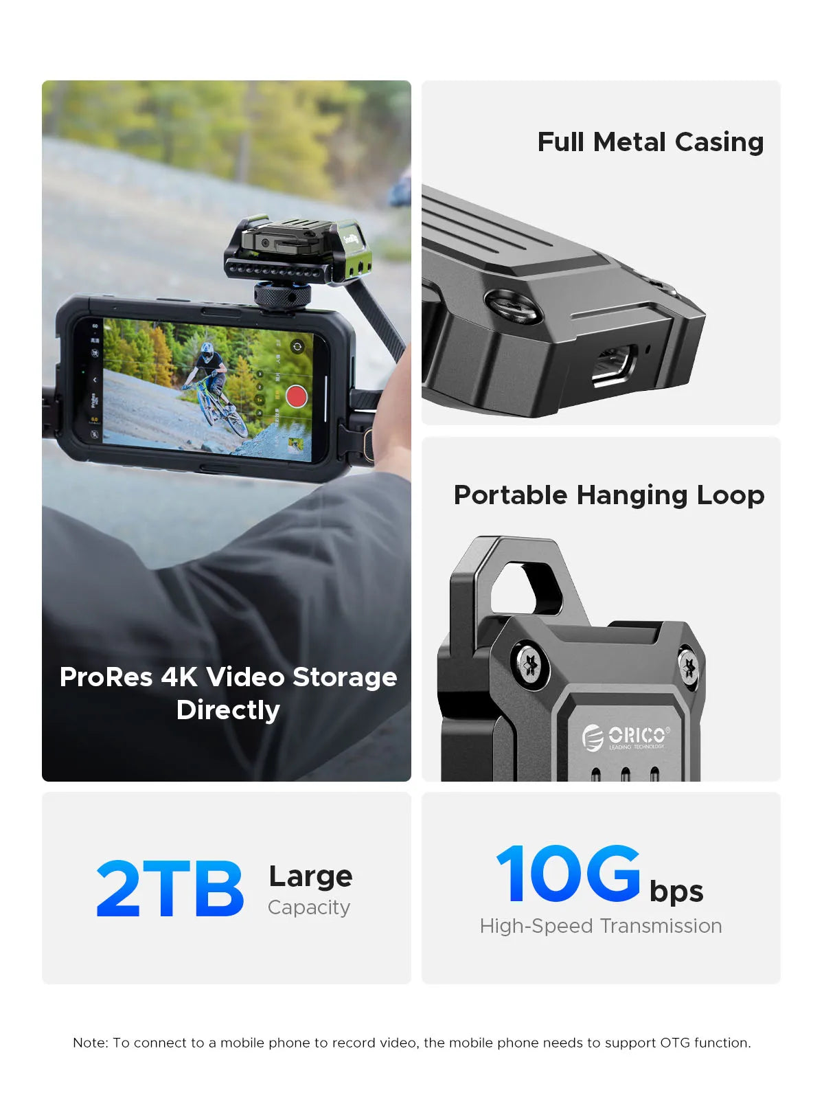 M.2 NVMe SSD Enclosure 2230 - 10Gbps Portable External USB-C Case - 7