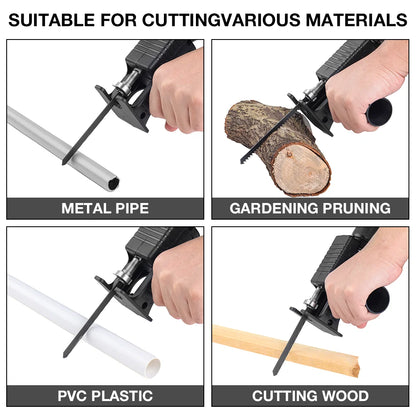 Electric Drill to Reciprocating Saw Adapter - Portable Jig Saw Attachment for Wood & Metal