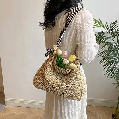 Luxury Woven Straw Beach Tote