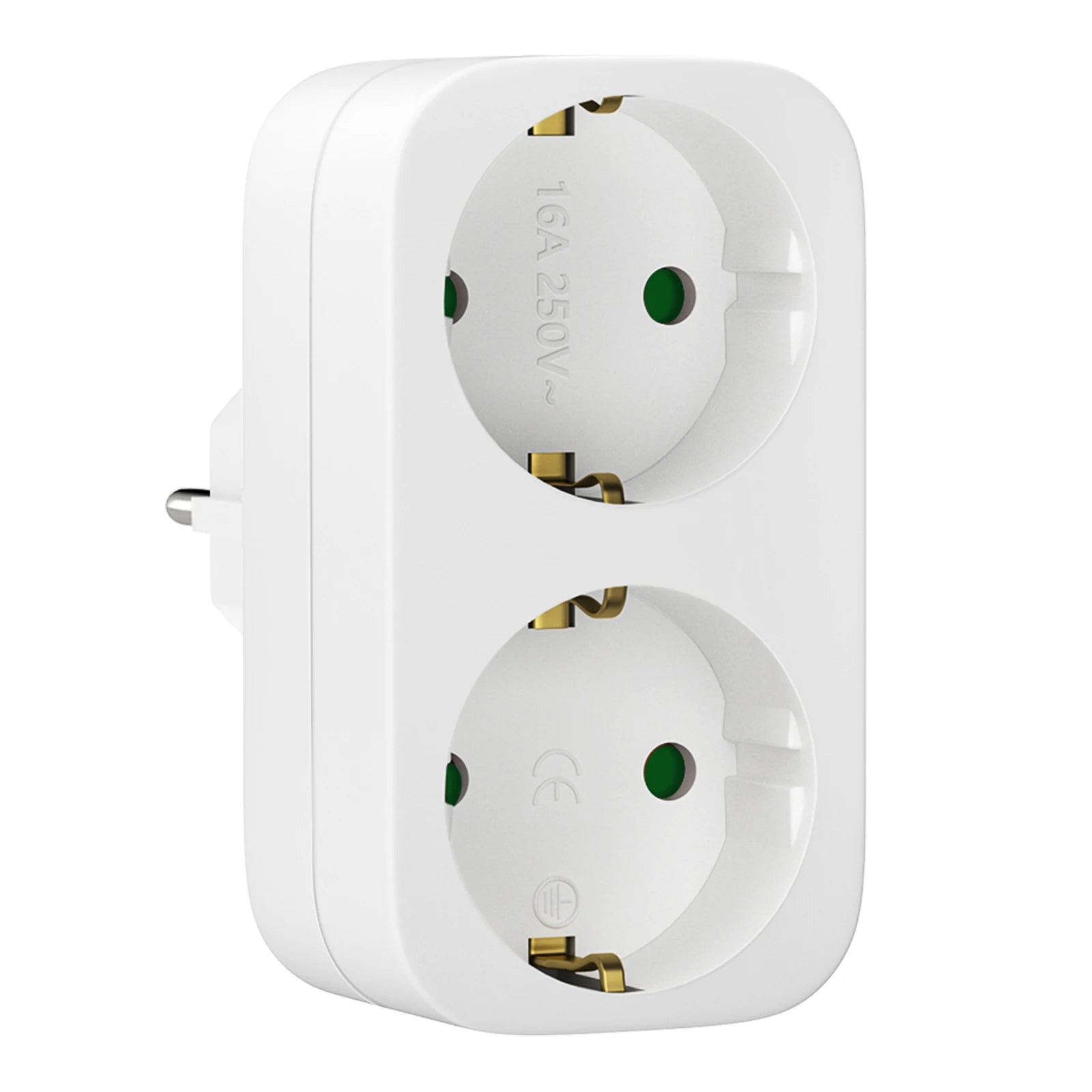 European 2-Way Wall Socket Adapter 16A 3680W Compact Travel Power Plug - 19
