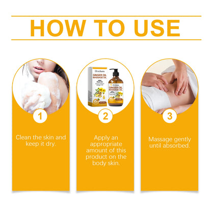 Natural Ginger & Arnica Muscle Relief Massage Oil for Deep Tissue Body Relaxation