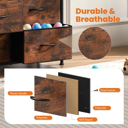 10-Drawer Fabric Dresser Storage Organizer with Sturdy Steel Frame