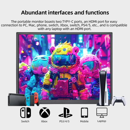 10.5" Portable Monitor 1920x1280 IPS HDR Gaming Display for Laptop & Console
