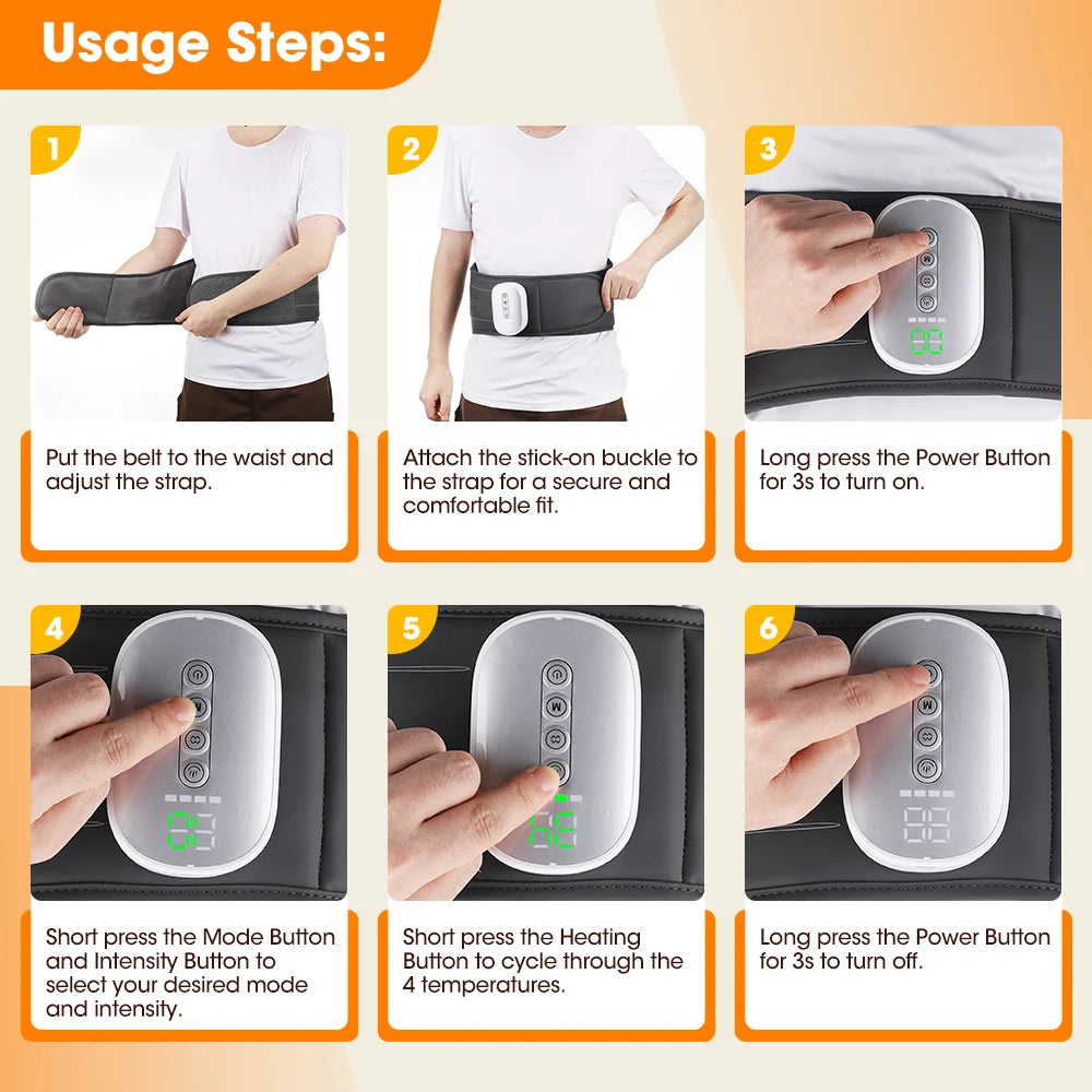 Cordless Heated Back Massager Belt with Air Compression Therapy - 15