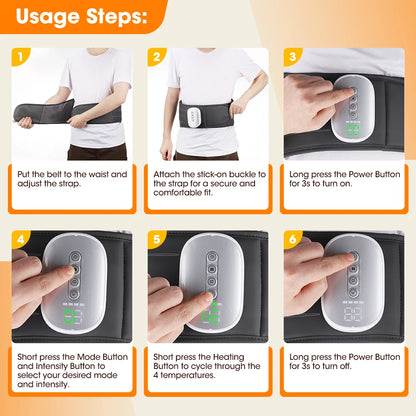 Cordless Heated Back Massager Belt with Air Compression Therapy