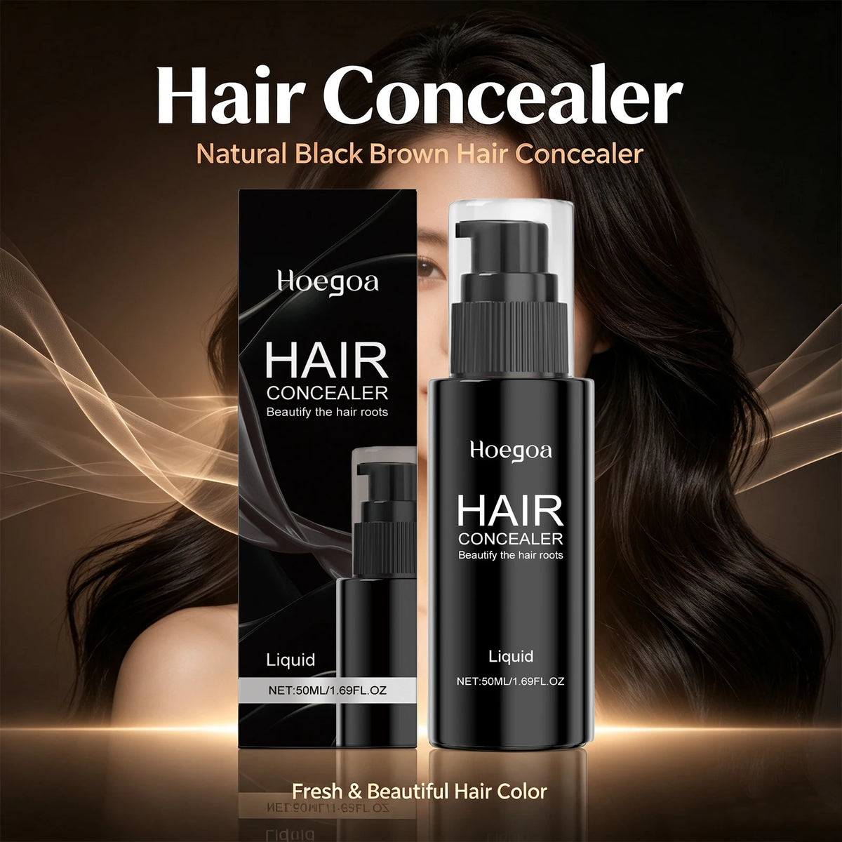 Instant Hairline & Root Concealer – Natural Gray Hair Coverage & Volume Filler
