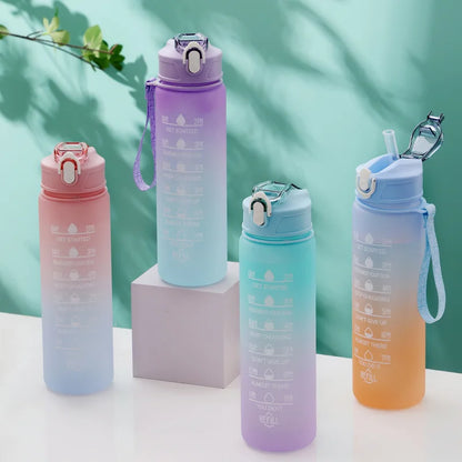 Motivational 750ml Sports Water Bottle - Leak-Proof & Portable Fitness Cup