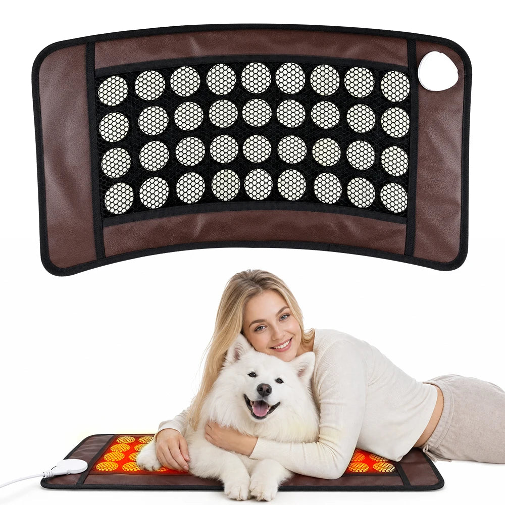 Natural Jade Stone Heated Massage Mat - Portable Thermal Therapy Pad