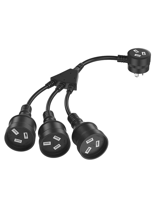 Australian 3-Way Power Extension Cord - 10A 250V Heavy Duty Splitter Cable
