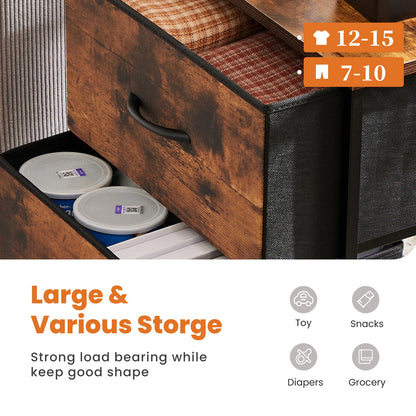 Modern 2-Drawer Nightstand with Fabric Storage Drawers – Bedroom Side Table
