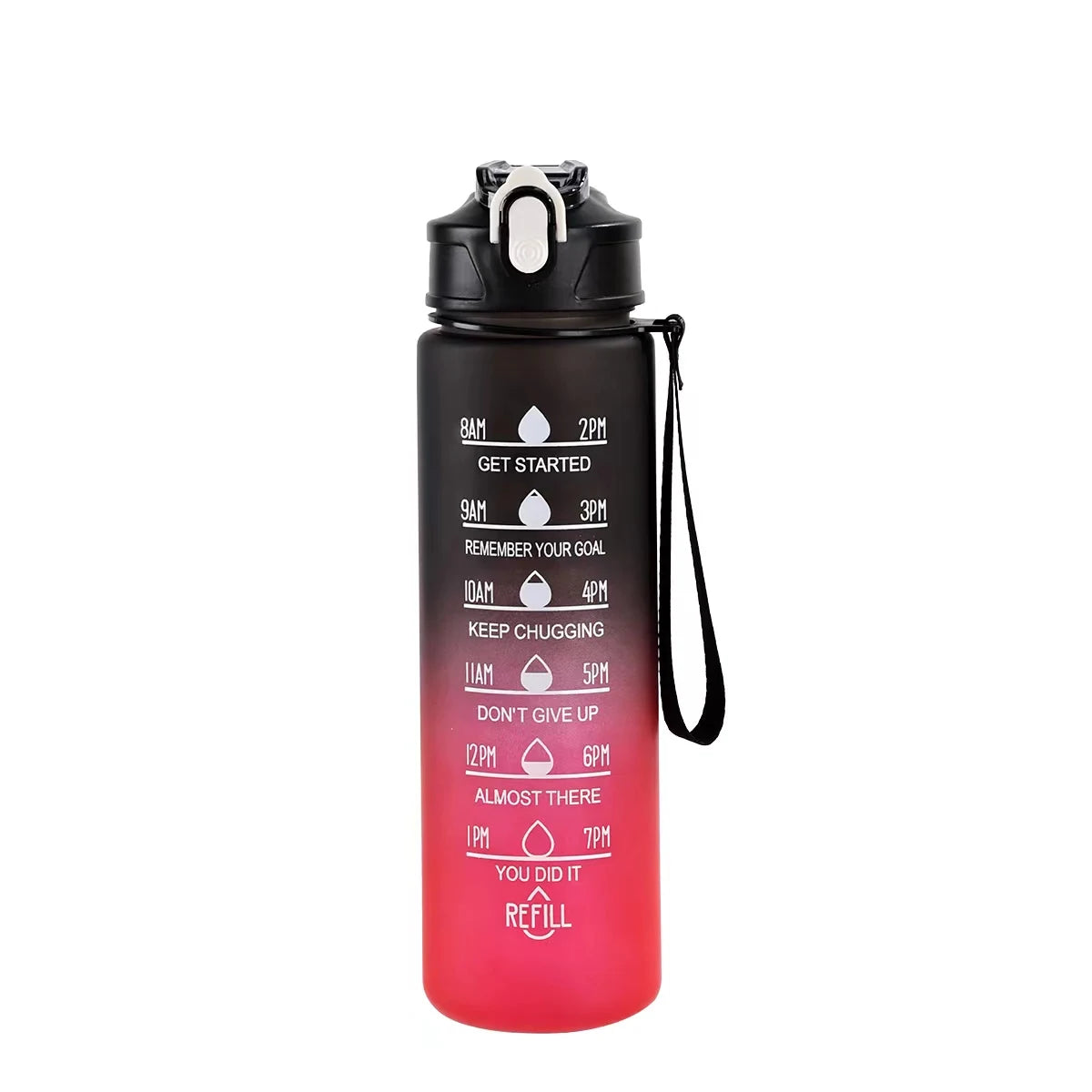 Motivational 750ml Sports Water Bottle with Time Marker & Leak-Proof Straw