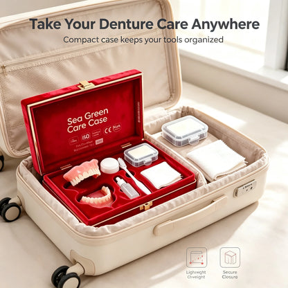 Full Mouth Denture Set with Storage Case & Care Tools - Comfortable Fit