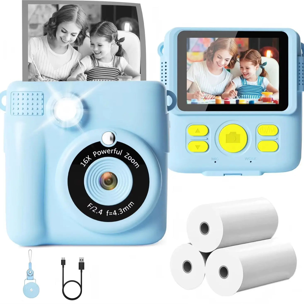 Instant Print Kids Camera with Digital Video Recording & Photo Printing