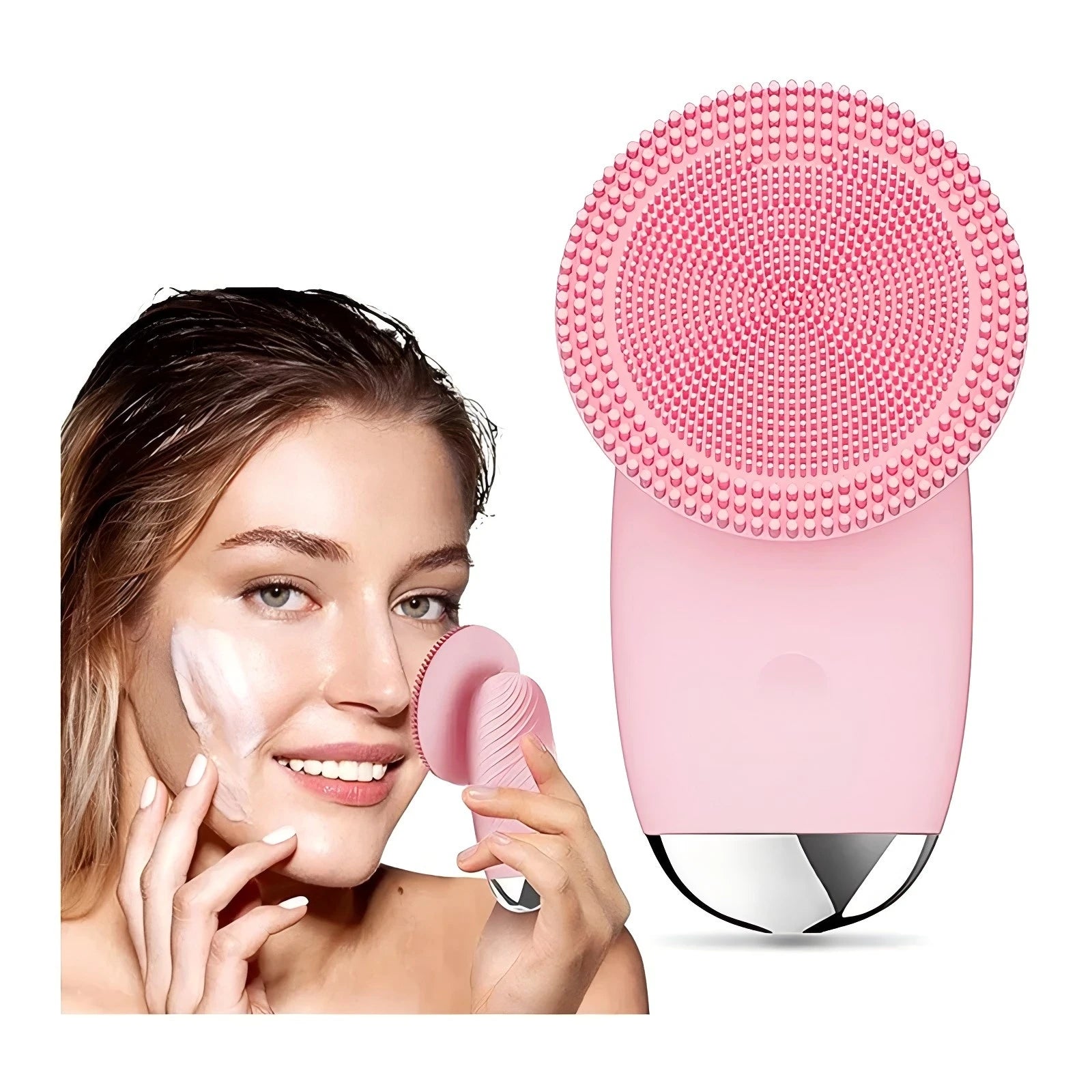 Sonic Electric Silicone Facial Cleansing Brush – Waterproof Skin Exfoliator - 1