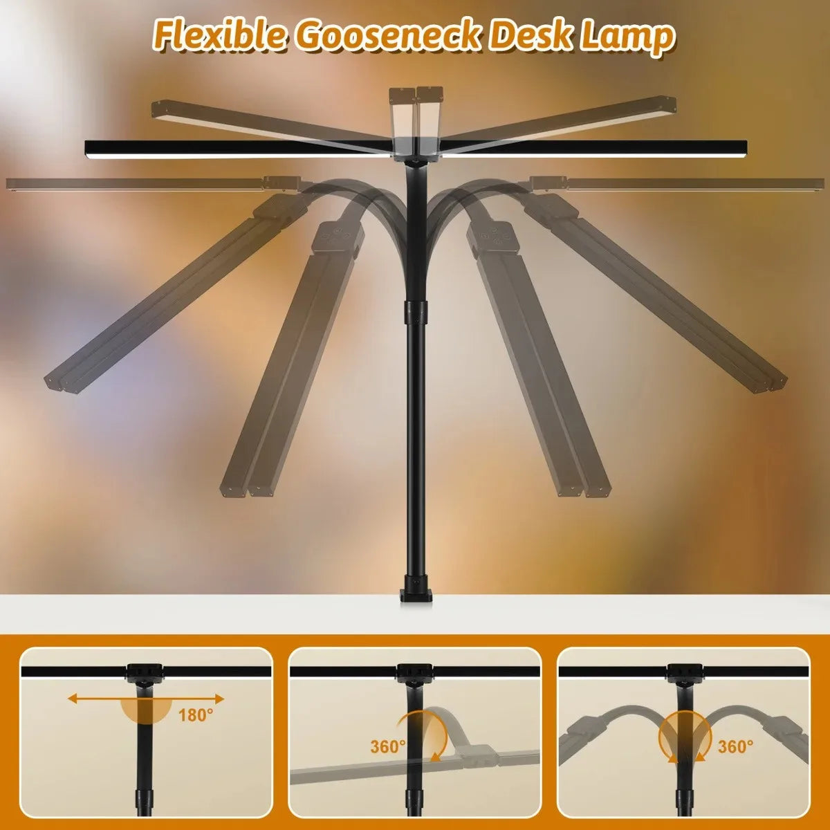 Dual-Head LED Architect Desk Lamp – Dimmable & Adjustable Office Lighting - 5