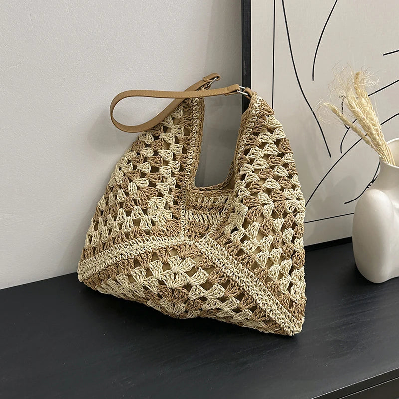 Luxury Woven Straw Beach Bag