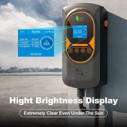 Type 2 Smart EV Wallbox Charger - 7.6kW/11kW/22kW with WiFi & App Control