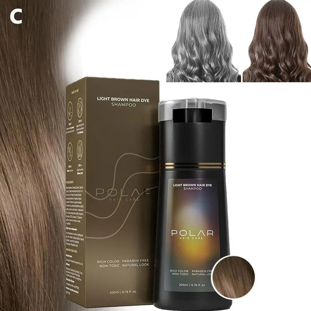 Natural Hair Dye Shampoo for Gray Hair - 10-Minute Color & Repair (200ml) - 16