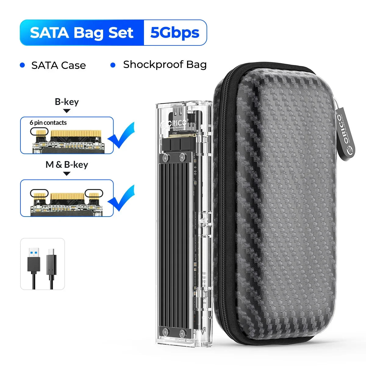 ORICO M.2 NVMe SSD Enclosure USB 3.1 Type-C External Hard Drive Case