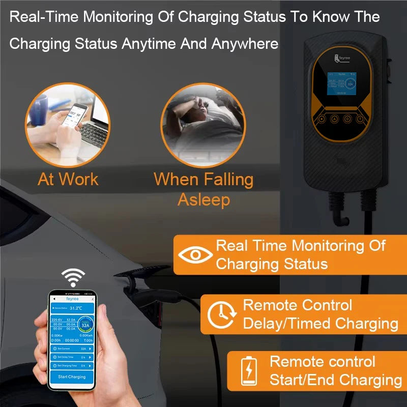 Tesla NACS EV Charging Station 32A/40A/50A WiFi Fast Home Charger