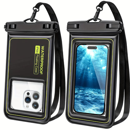 IP68 Floating Waterproof Phone Pouch for Swimming & Beach (Fits up to 6.8")