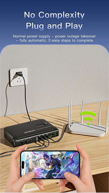 36W Mini DC UPS Backup Power Supply for Router & CCTV - Uninterruptible