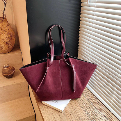 Luxury Retro Suede Shoulder Tote