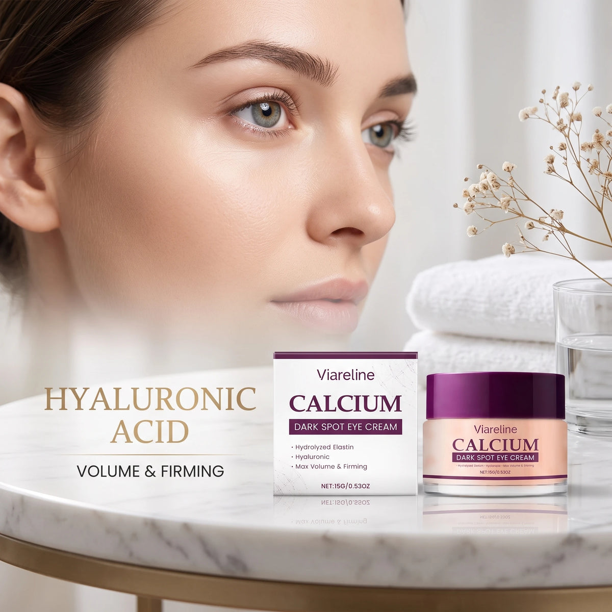 Calcium Dark Spot Eye Cream - Firming & Hydrating Under Eye Repair Treatment