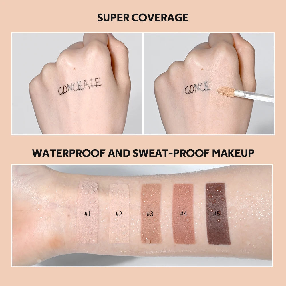Full Coverage Waterproof Concealer - Matte Liquid Foundation