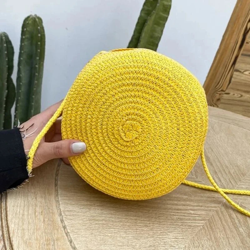Luxury Round Straw Crossbody