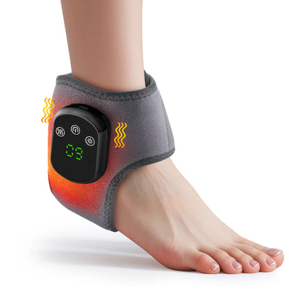 Electric Heated Ankle Massager with Vibration Therapy for Pain Relief