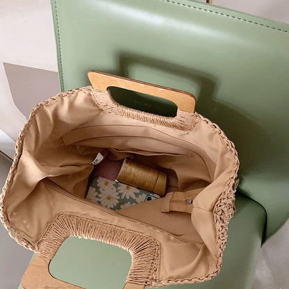 Luxury Woven Straw Beach Tote