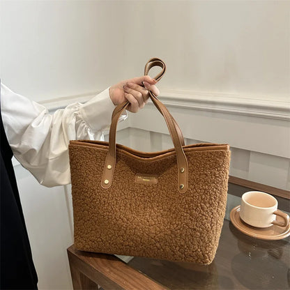 Luxury Lamb Wool Tote Bag