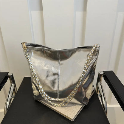 Luxury Glossy Shoulder Tote