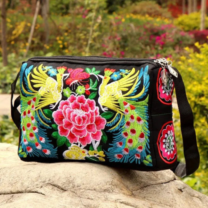 Luxury Embroidered Floral Nylon Bag