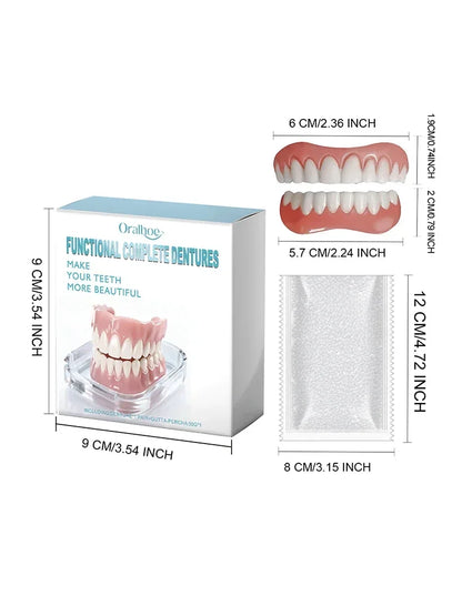 Instant Smile Cosmetic Dentures - Natural Looking Upper & Lower Teeth Veneers