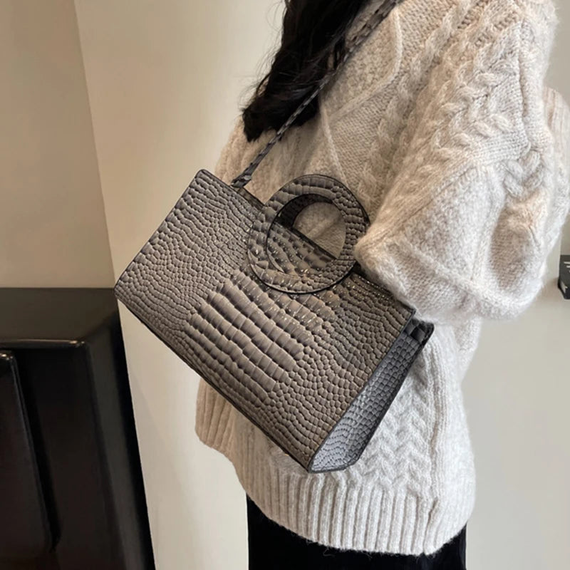Luxury Crocodile Pattern Tote
