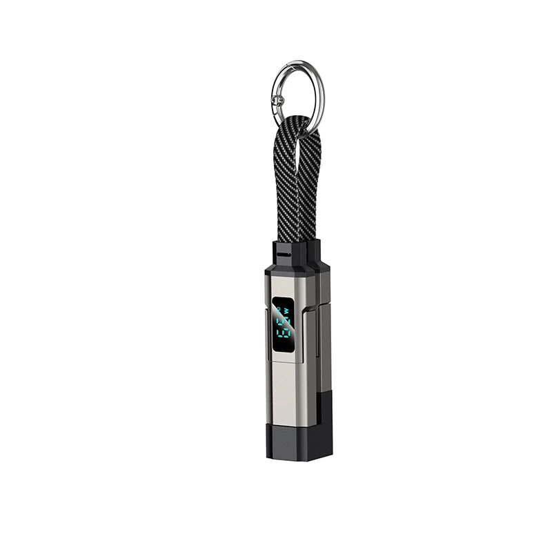 4-in-1 Fast Charging Keychain Cable with LED Power Display
